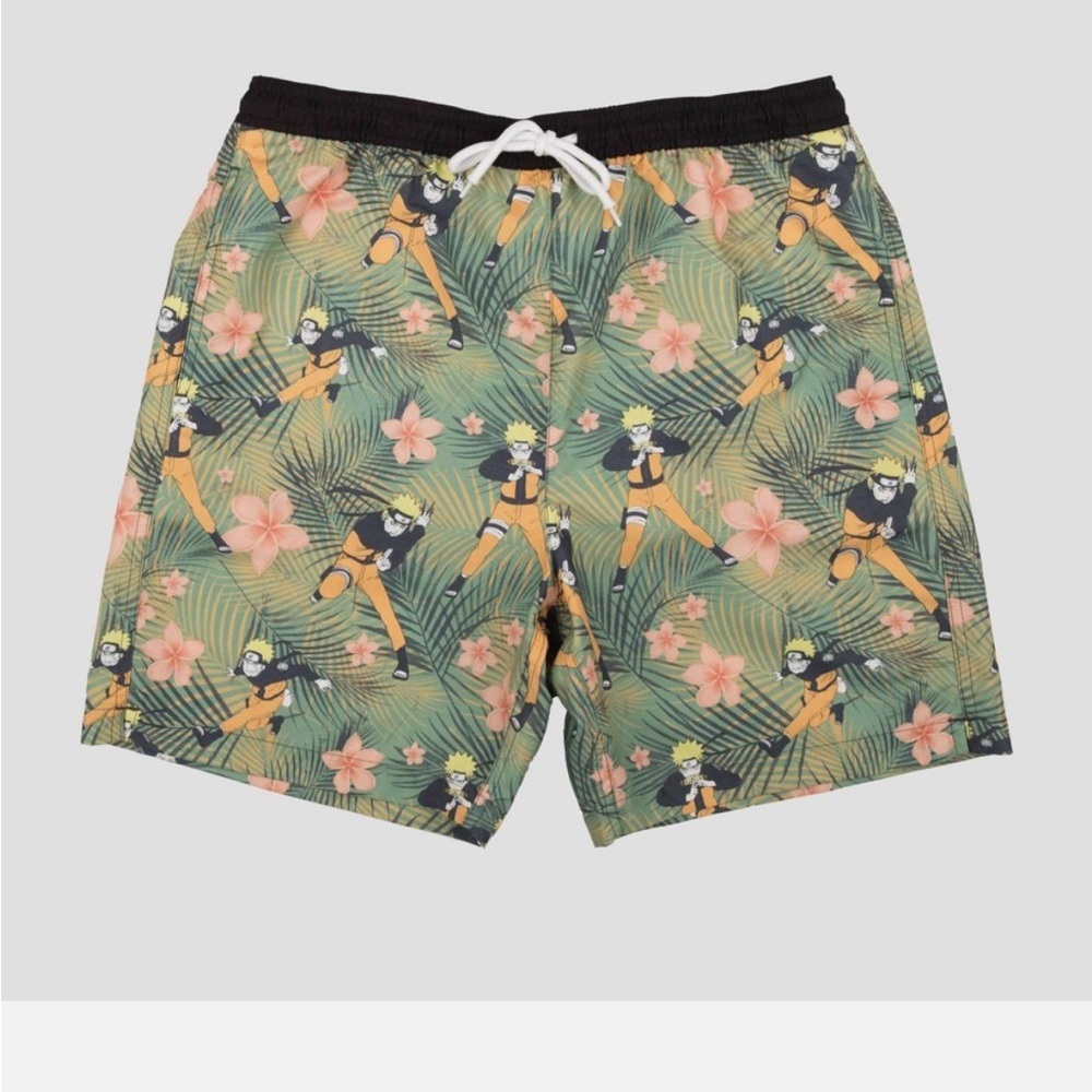 Men's Naruto 8.5" Elastic Waist Swim
Shorts - Olive Green XL new 🆕